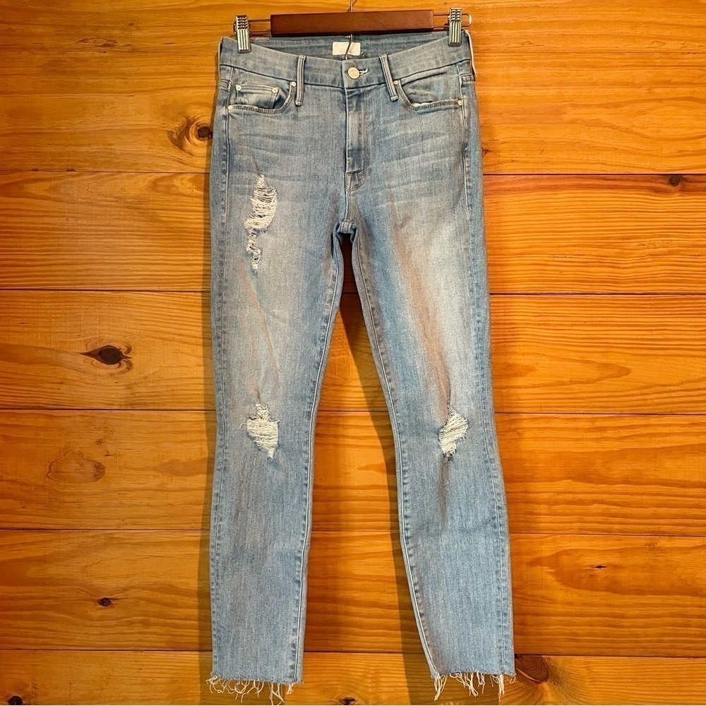 MOTHER The Looker Ankle Fray Jeans in Written In The Sand Distressed 26 - Picture 2 of 13